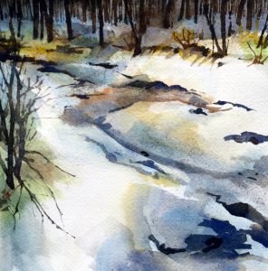 Barnard Brook, Late Winter, watercolor