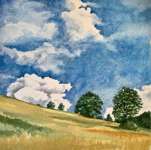 Summer Sky on Pomfret Road, watercolor