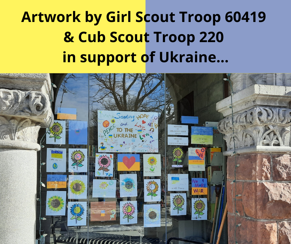artwork in support of Ukraine by Girl Scouts & Cub Scouts