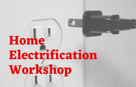Wall outlet with Home Electrification Workshop title