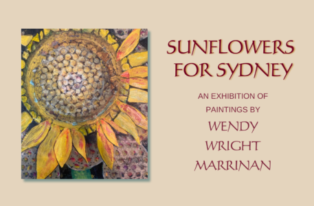 Wendy Marrinan poster with sunflower painting