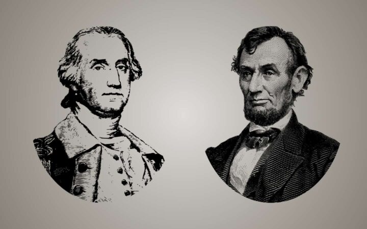 Portraits of George Washington & Abraham Lincoln
