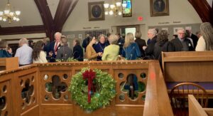 wassail celebration on the mezzanine