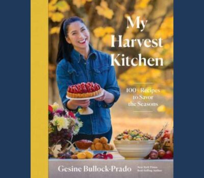 Gesine Bullock-Prado's book jacket - holding a fruit tart