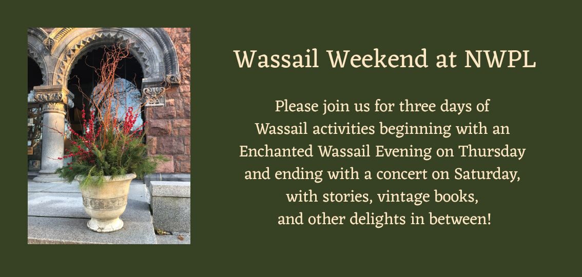 plant arrangement on front step and Wassail Weekend information
