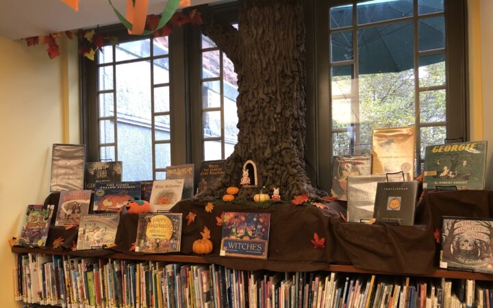 Have you seen the magic tree in the Children’s Room? There appears to be a family of small rabbits living in the cozy hollow at the base.