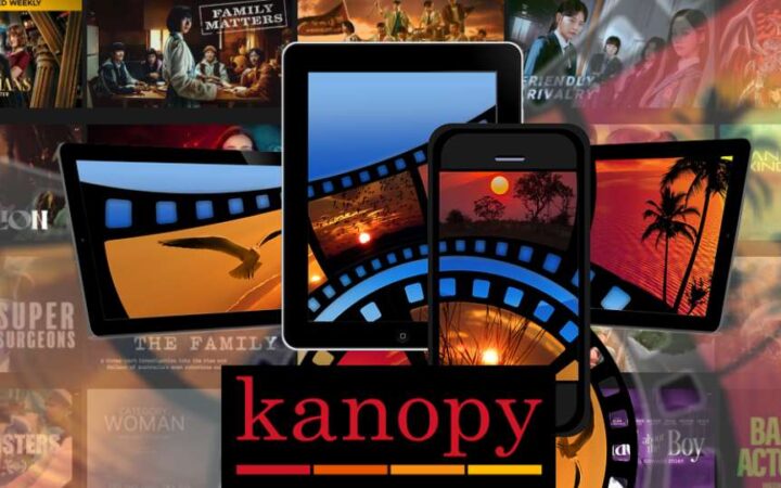 collage of movie posters with electronics