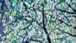 detail of tree blossom painting by M L Kannenstine