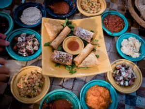 small dishes of moraccan foods