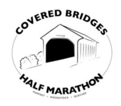 covered bridges half marathon w drawing of a covered bridge