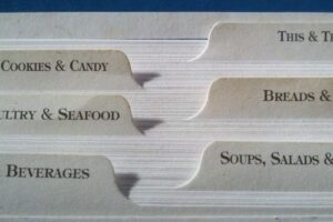 recipe box with tab dividers