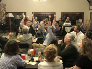 crowd playing trivia