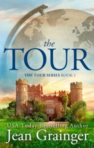 Tour book cover - castle with globe in sky
