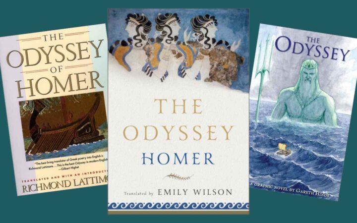 3 book editions of the Odyssey
