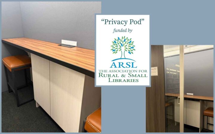 We are excited by the wonderful opportunities our new Privacy Pod offers to all who need a quiet spot for a video call or other small conference space.